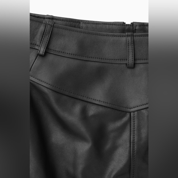 COS ZIP-UP LEATHER MIDI SKIRT - Picture 6 of 11